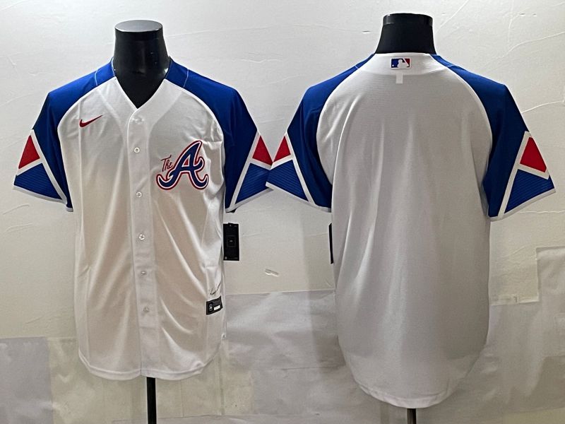 Men 2025 Atlanta Braves Blank White blue City Edition Nike MLB Jersey style 1->chicago cubs->MLB Jersey